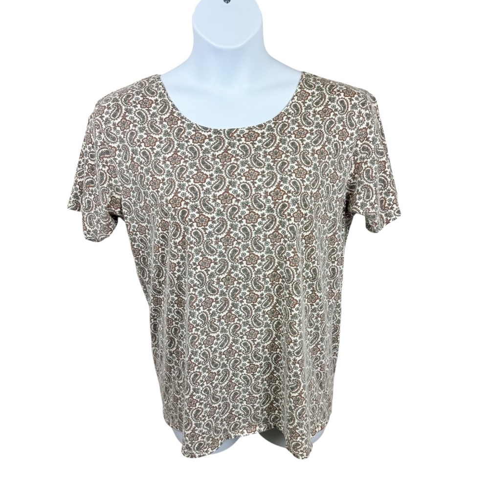 Vintage Abercrombie 1990s Floral Paisley Short Sleeve Tee Size Large Boxy - Picture 3 of 8